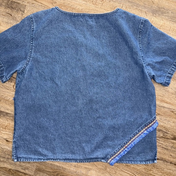 Denim Fringe Blouse - Picture 9 of 9